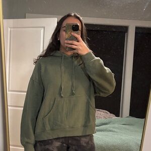 Olive Green Pullover Hoodie